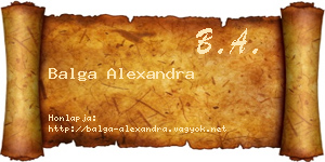 Balga Alexandra névjegykártya